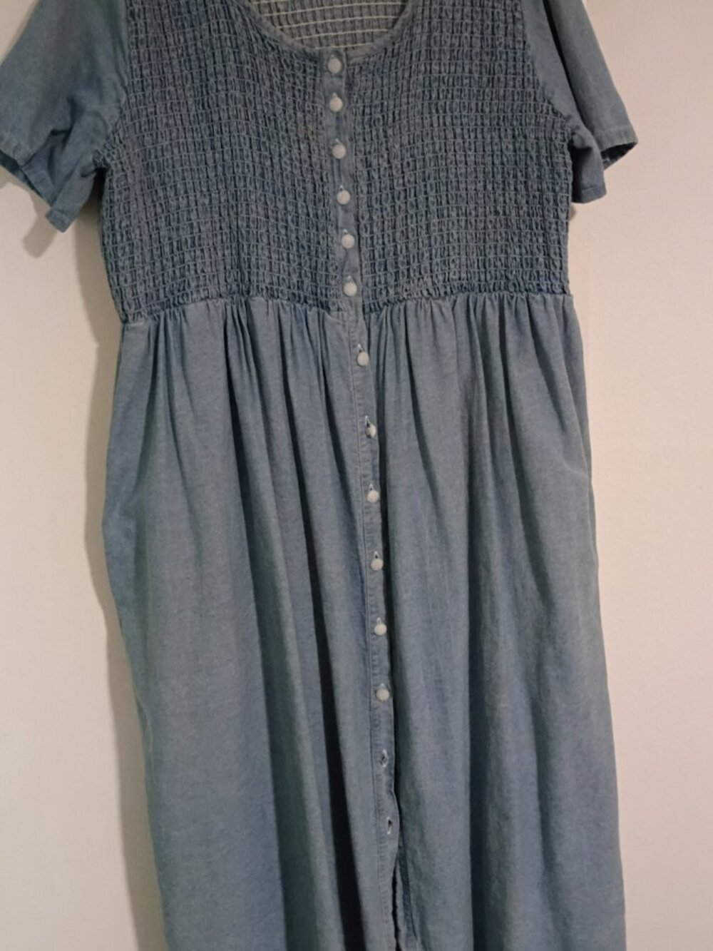Ms. Conduct of California Smocked Denim Maxi Dress 18W